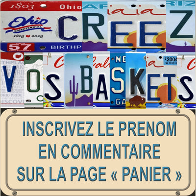 BASKET PLAQUE US PERSONNALISÉE