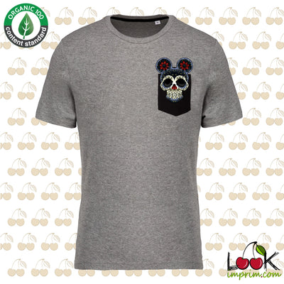 T-SHIRT POCKET MICKEY SKULL