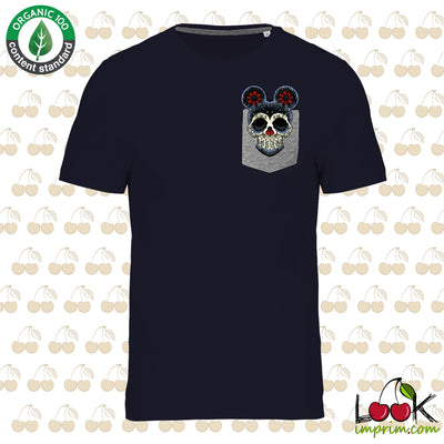 T-SHIRT POCKET MICKEY SKULL