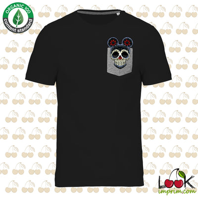 T-SHIRT POCKET MICKEY SKULL